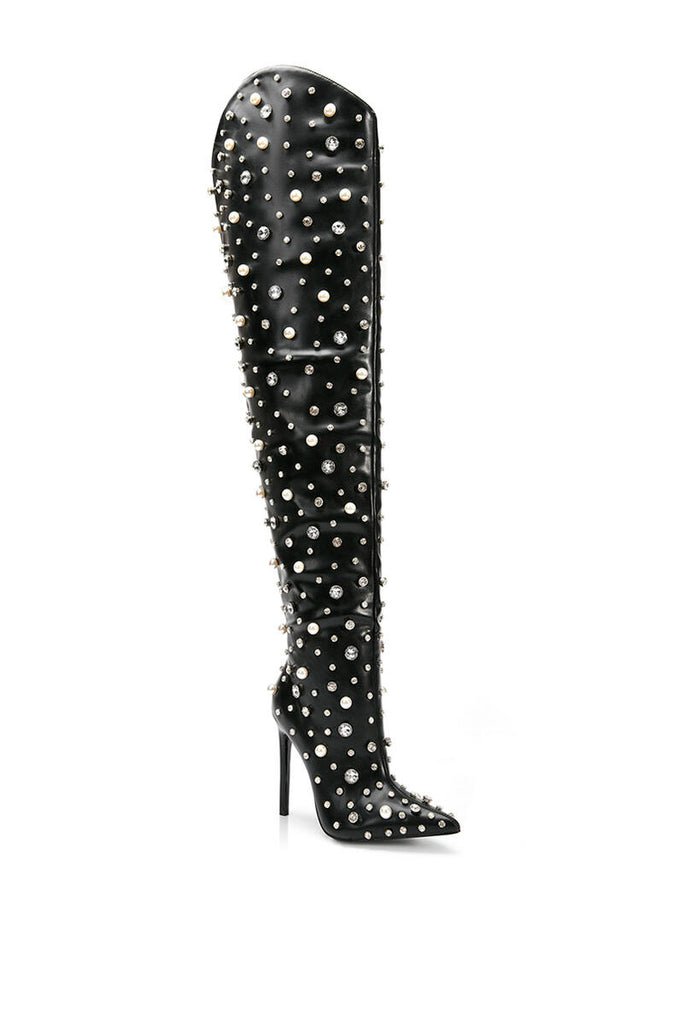 TRENDSETTER SEASON THIGH-HIGH STILETTO BOOT - Féline Couture 