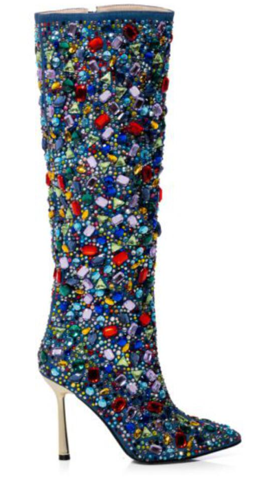 Courtside Baddie Denim Stiletto Boot - Féline Couture 
