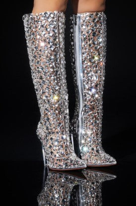 Ice Cold Rhinestone Embellished Boot - Féline Couture 