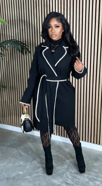 Rich Auntie Italian Cut Coat - Féline Couture 