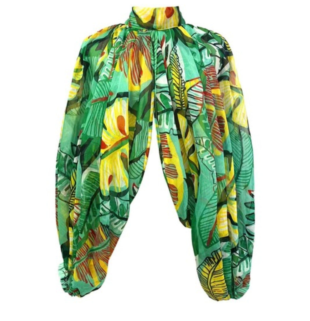 Tropical Kisses Sheer Flowy Blouse - Féline Couture 