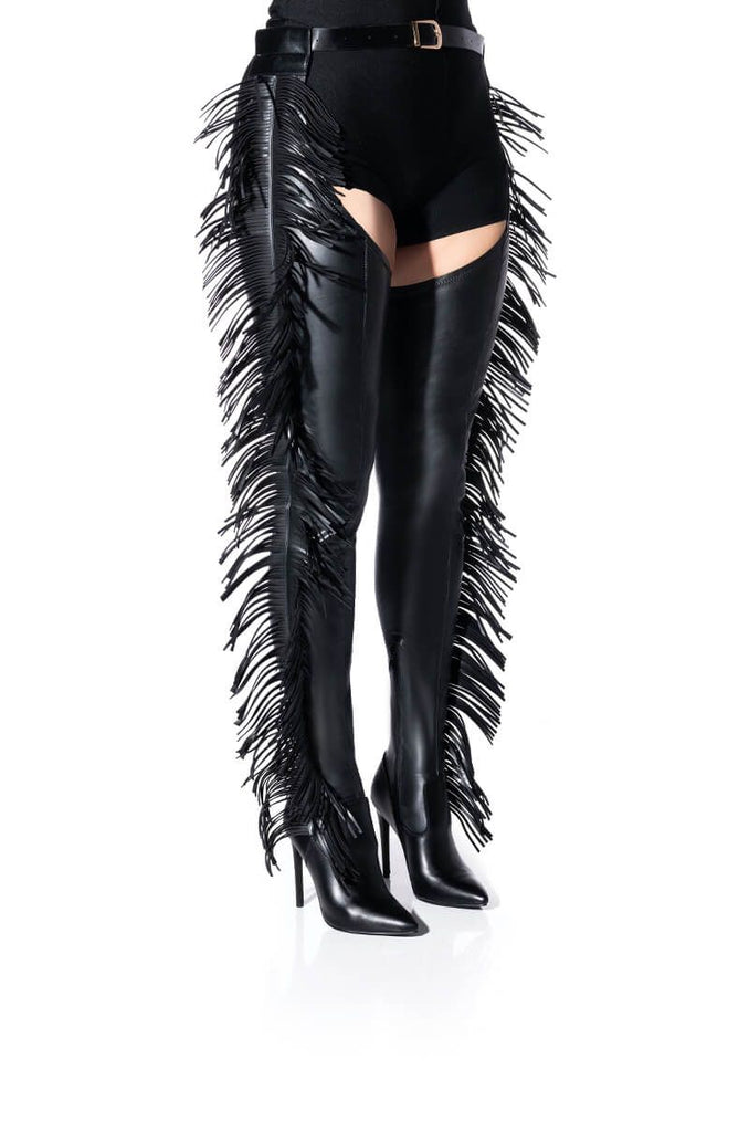 The Coldest Winter Thigh High Chap Boots - Féline Couture 