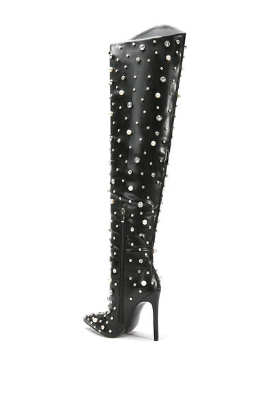 TRENDSETTER SEASON THIGH-HIGH STILETTO BOOT - Féline Couture 