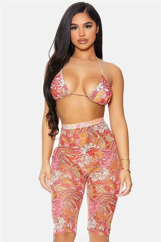 Mesh biker sales short set