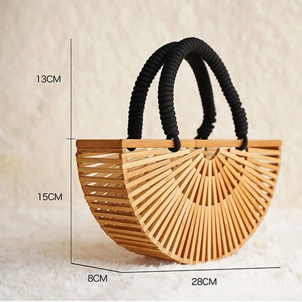 Vintage Bamboo Tote Handbag - Féline Couture 