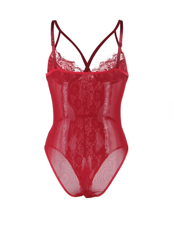 His Obsession Deep V Intimate Bodysuit - Féline Couture 