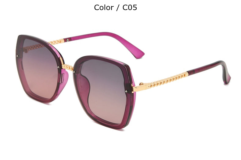 Tezers Sunglasses - Polarized Square Frame in 5 Colors Fuschia