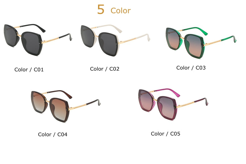 Tezers Sunglasses - Polarized Square Frame in 5 colors - Féline Couture 
