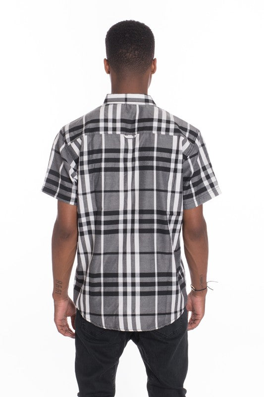 BB Men's Casual Short Sleeve Button Down Shirt - Féline Couture 