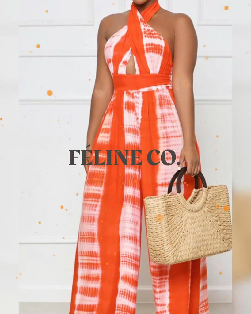 To Dye For Criss Cross Maxi Jumpsuit - Féline Couture 