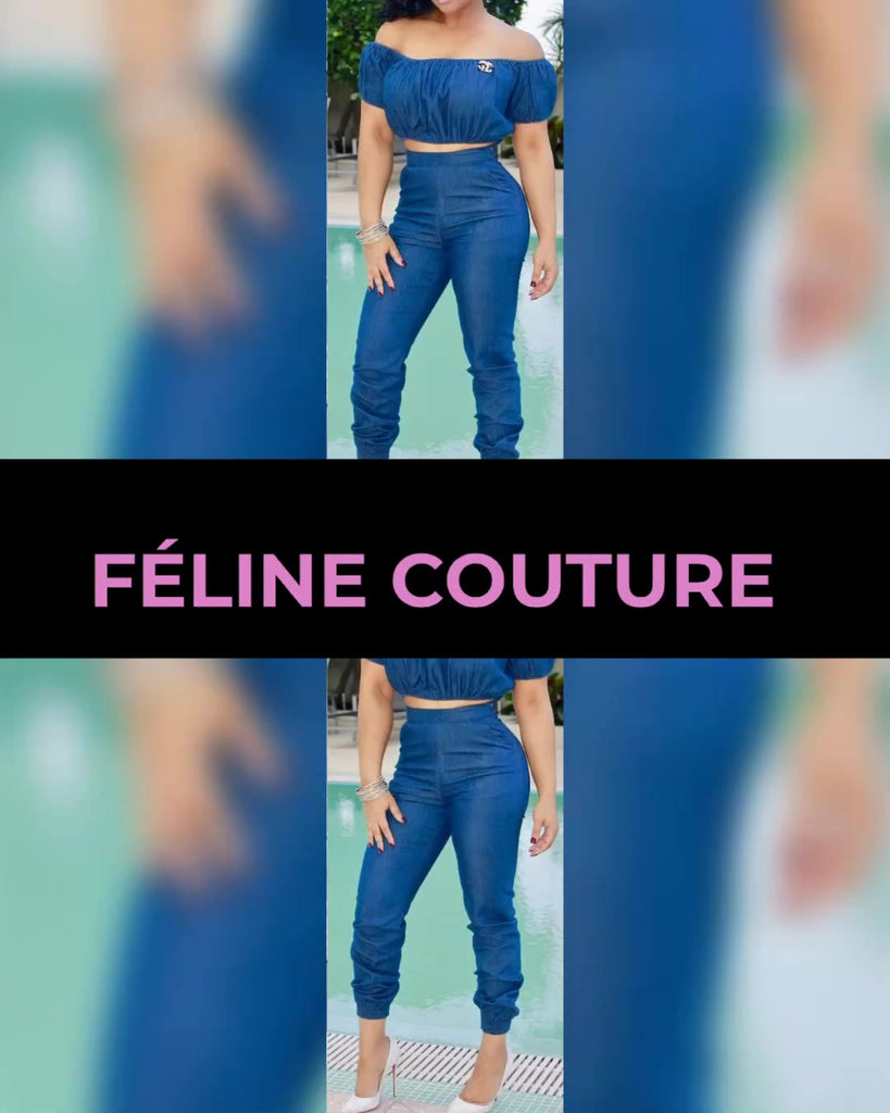 Flew'd Out Denim 2 Piece Set - Féline Couture 