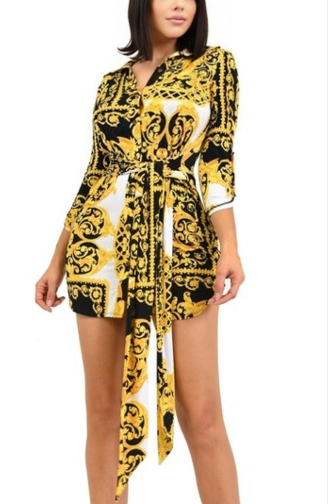 Nothing to Hide Color Block Shirt Dress - Féline Couture 