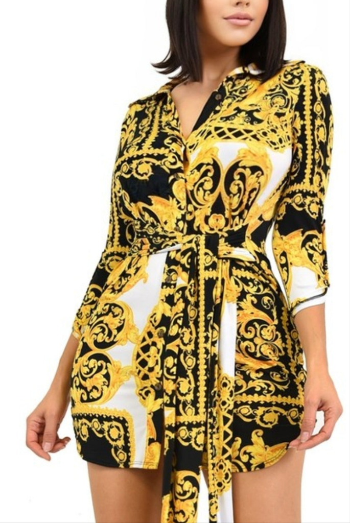 Nothing to Hide Color Block Shirt Dress - Féline Couture 
