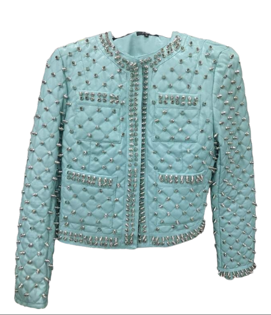 Stud in the Club Spiked Luxury Leather Jacket - Féline Couture 