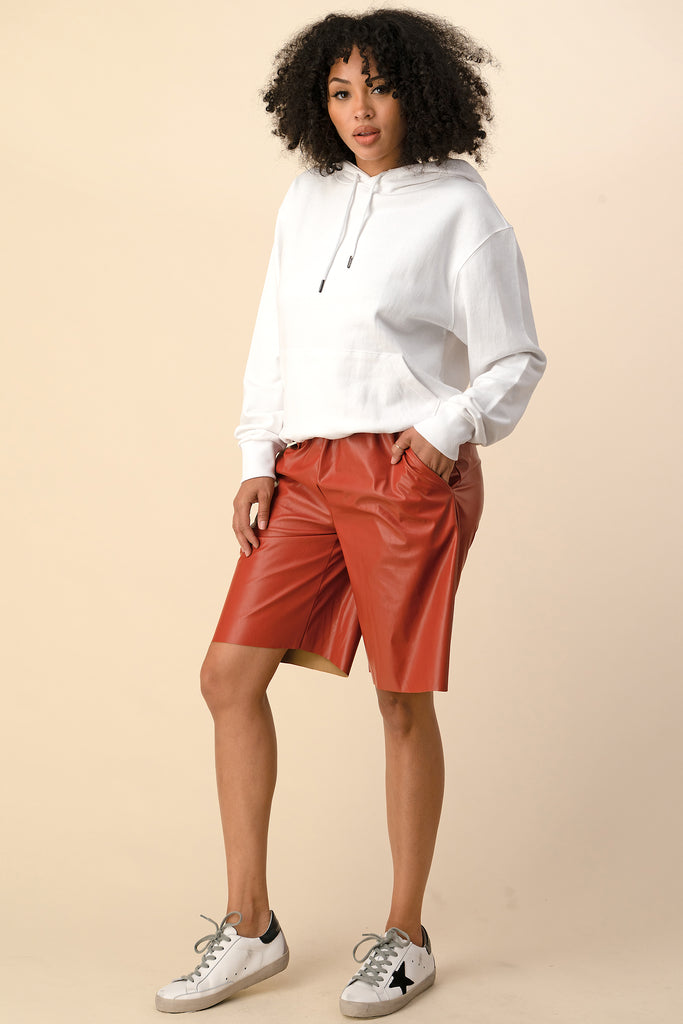 Feeling like Autumn Nights Tom-Boy Leather Shorts - Féline Couture 