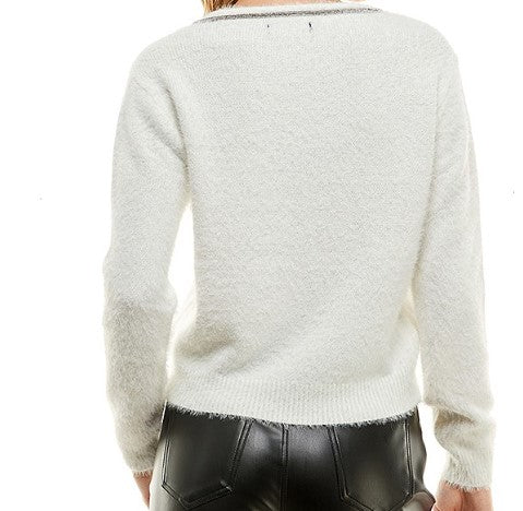 Cold As Ice Winter White Bling Sweater - Féline Couture 