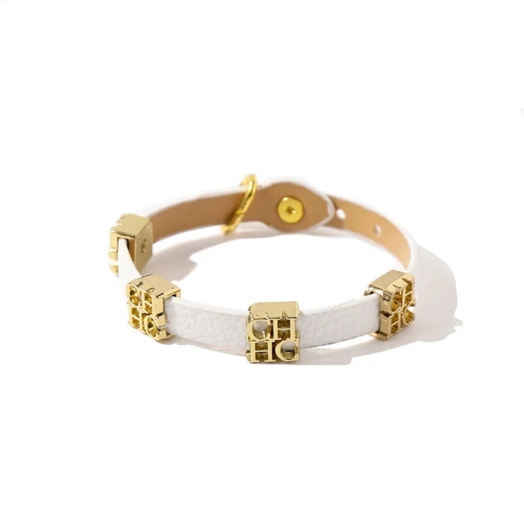 CH Steel Letter Charm Bracelets - Féline Couture 