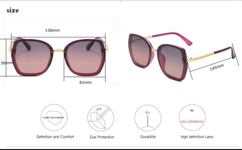 Tezers Sunglasses - Polarized Square Frame in 5 colors - Féline Couture 