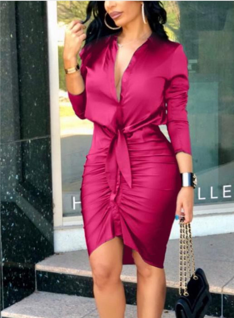 Know Your Worth Ribbed Sleeve Midi Dress - Féline Couture 