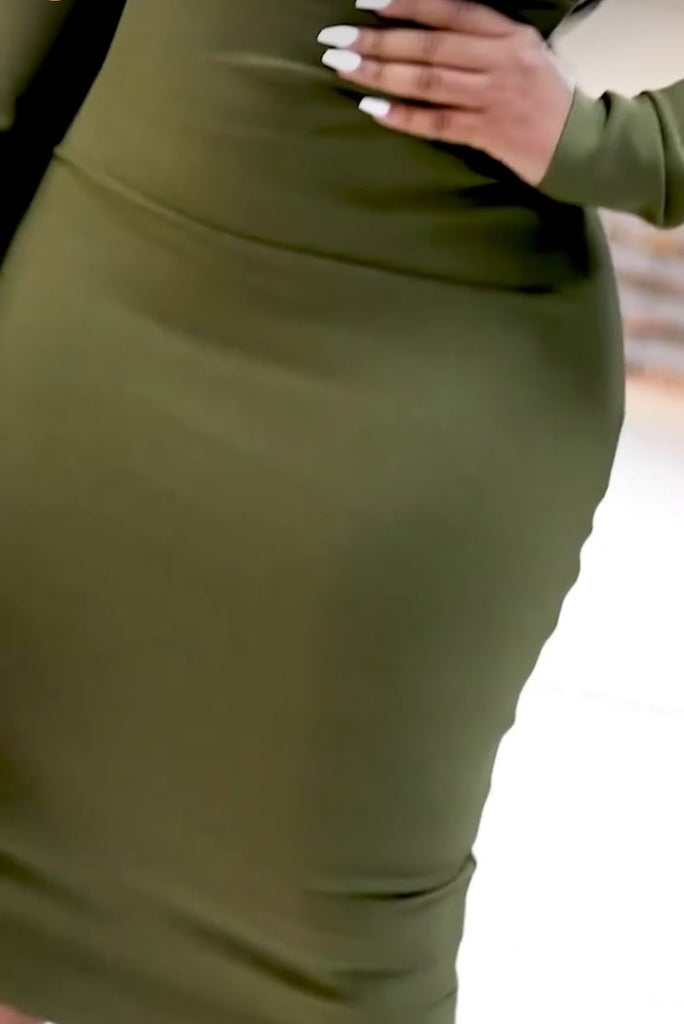 Unbreakable Olive Bandage Midi Dress - Féline Couture 