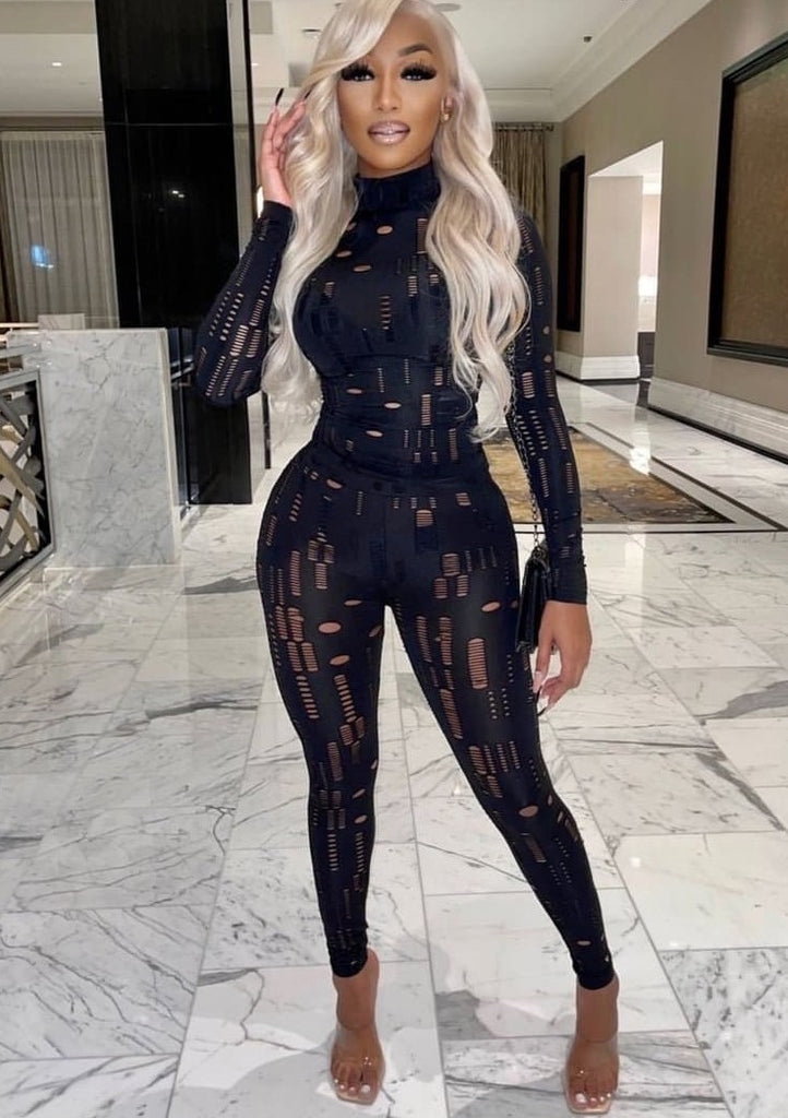 Jaw Dropper Cutout Bodycon 2Piece Set - Féline Couture 
