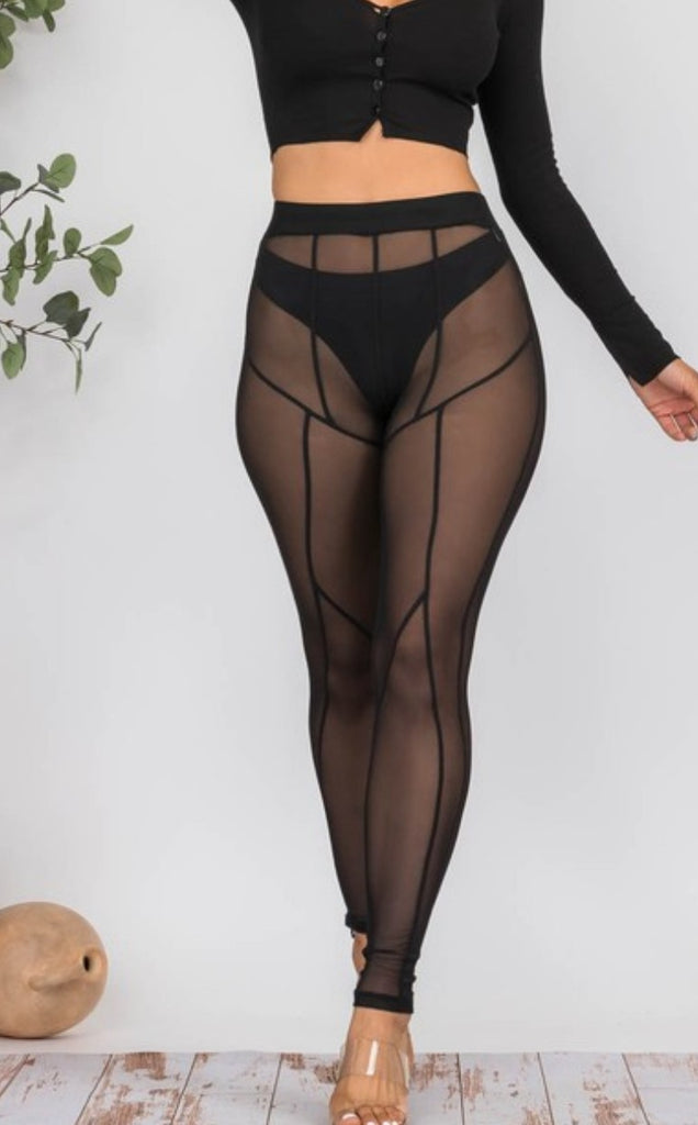 Meshin Around High Waist Leggings - Féline Couture 