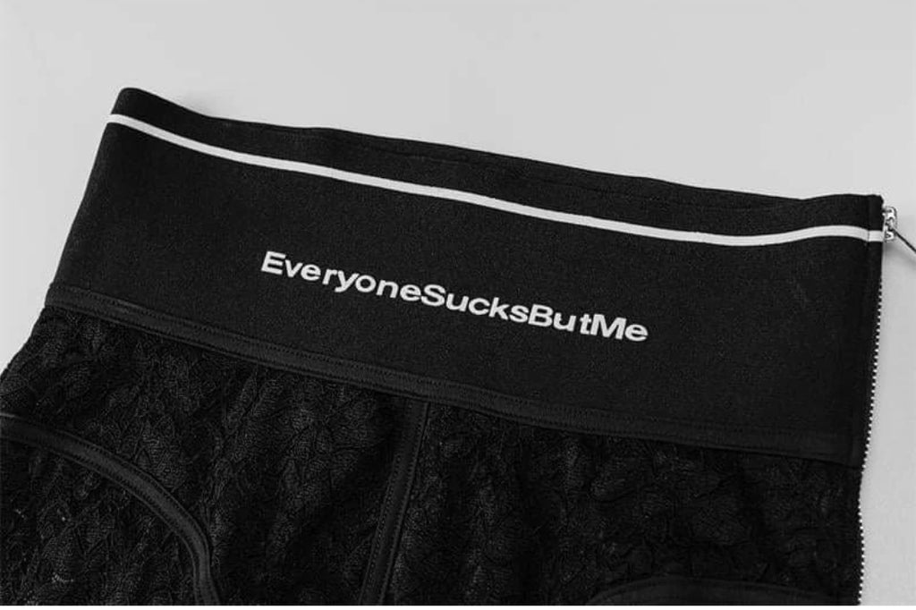 Everybody Sucks But Me Bodycon Lace Jumpsuit - Féline Couture 
