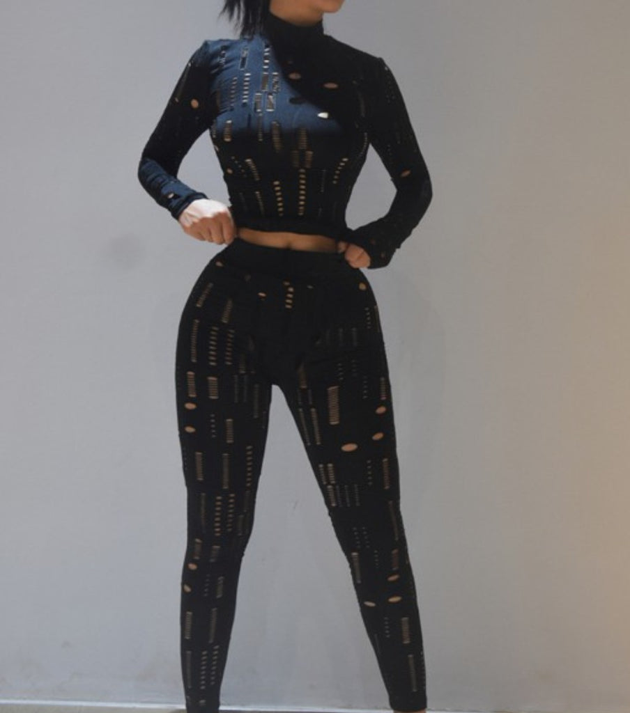 Jaw Dropper Cutout Bodycon 2Piece Set - Féline Couture 