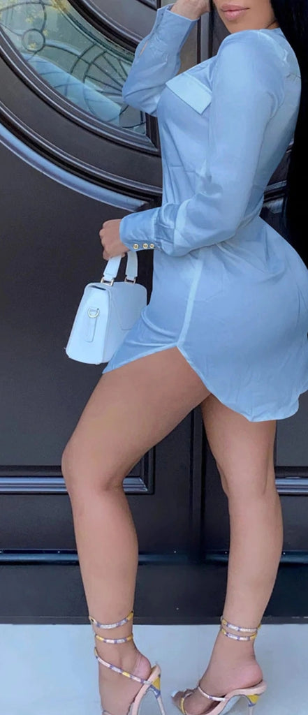 Fool in Love Sexy V-Neck Shirt Dress - Féline Couture 