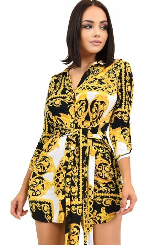Nothing to Hide Color Block Shirt Dress - Féline Couture 