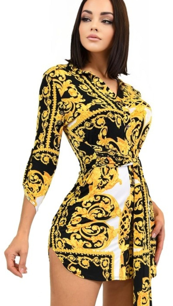 Nothing to Hide Color Block Shirt Dress - Féline Couture 