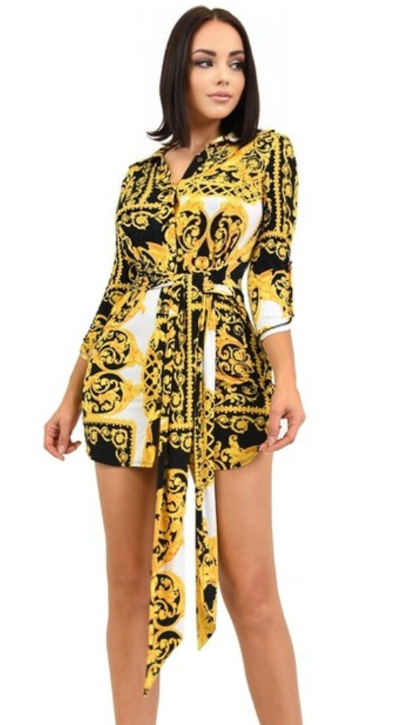Nothing to Hide Color Block Shirt Dress - Féline Couture 