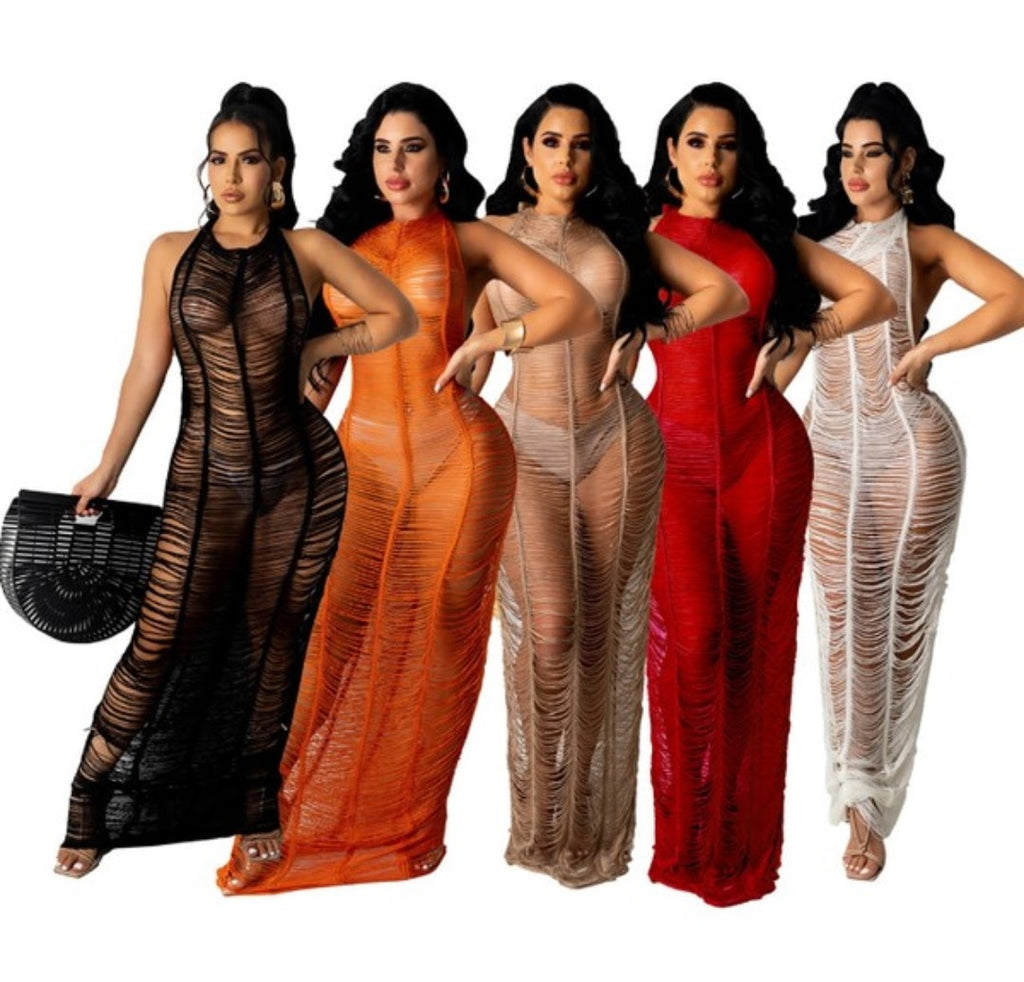 Slit Back & Observe Resort Cover Up - Féline Couture 