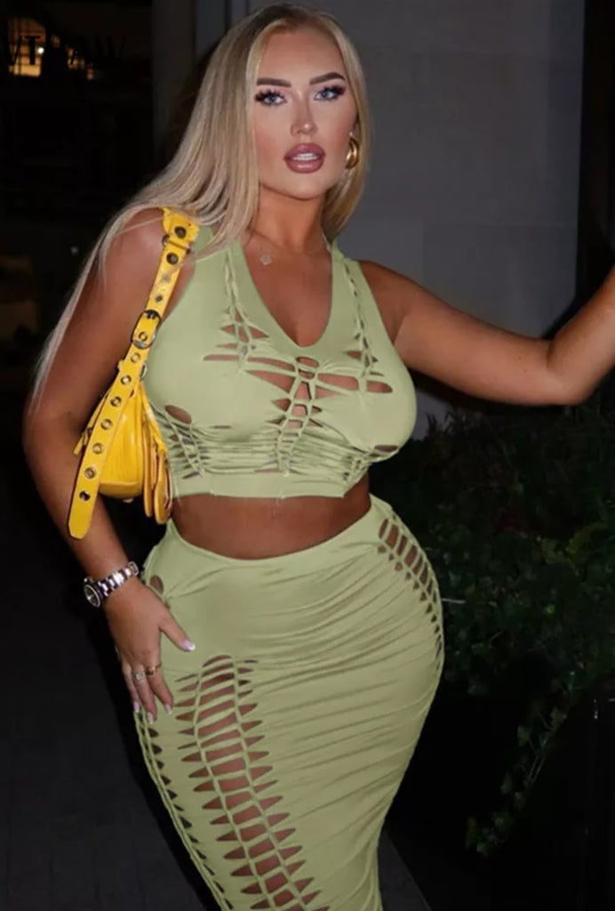 Always Flaunting Braided Midi Skirt Set - Féline Couture 