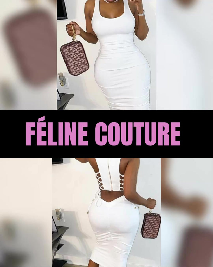 Ex Marks the Spot Slim Fit Backless Dress - Féline Couture 