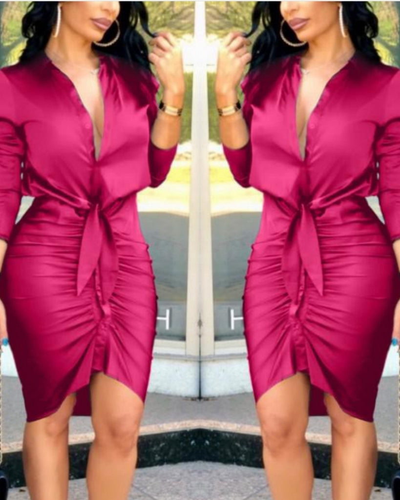 Know Your Worth Ribbed Sleeve Midi Dress - Féline Couture 