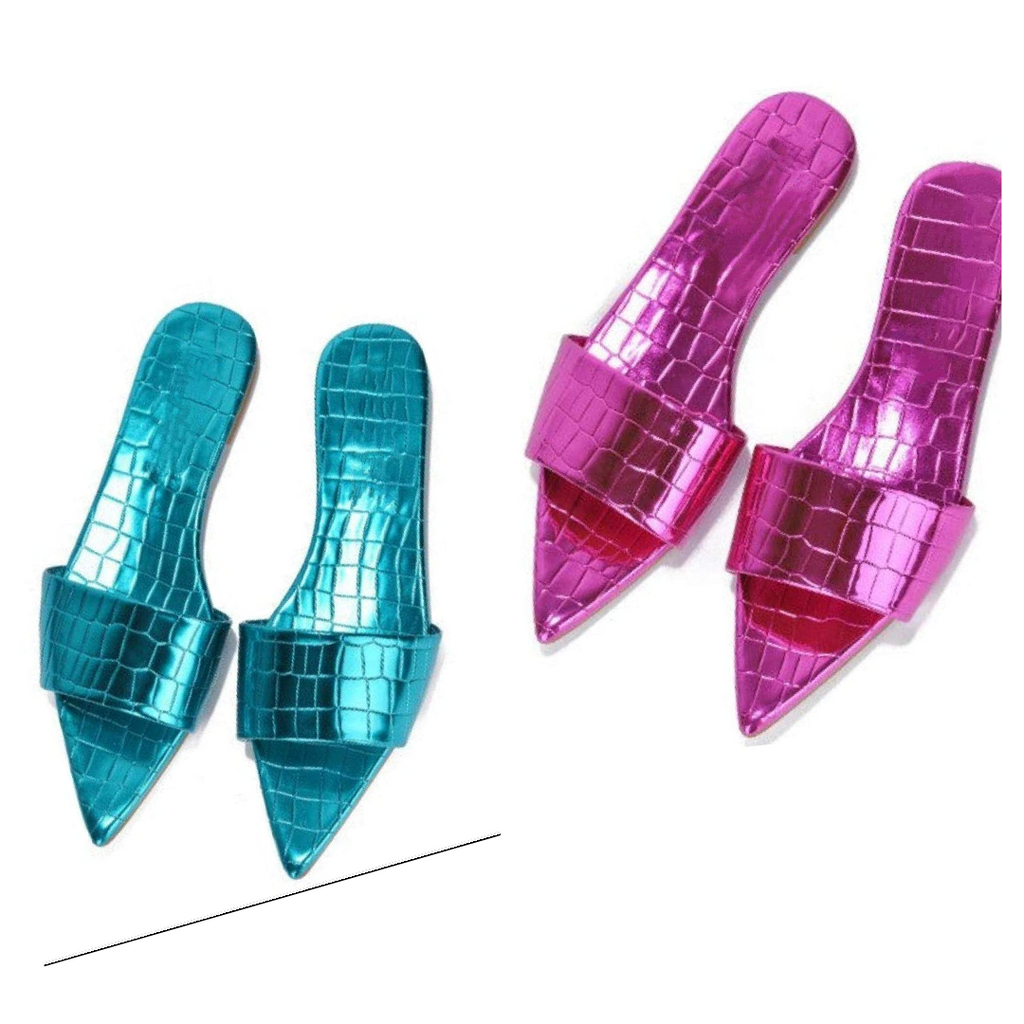 Spring Fling Pointed Toe Flat Sandal - Féline Couture 