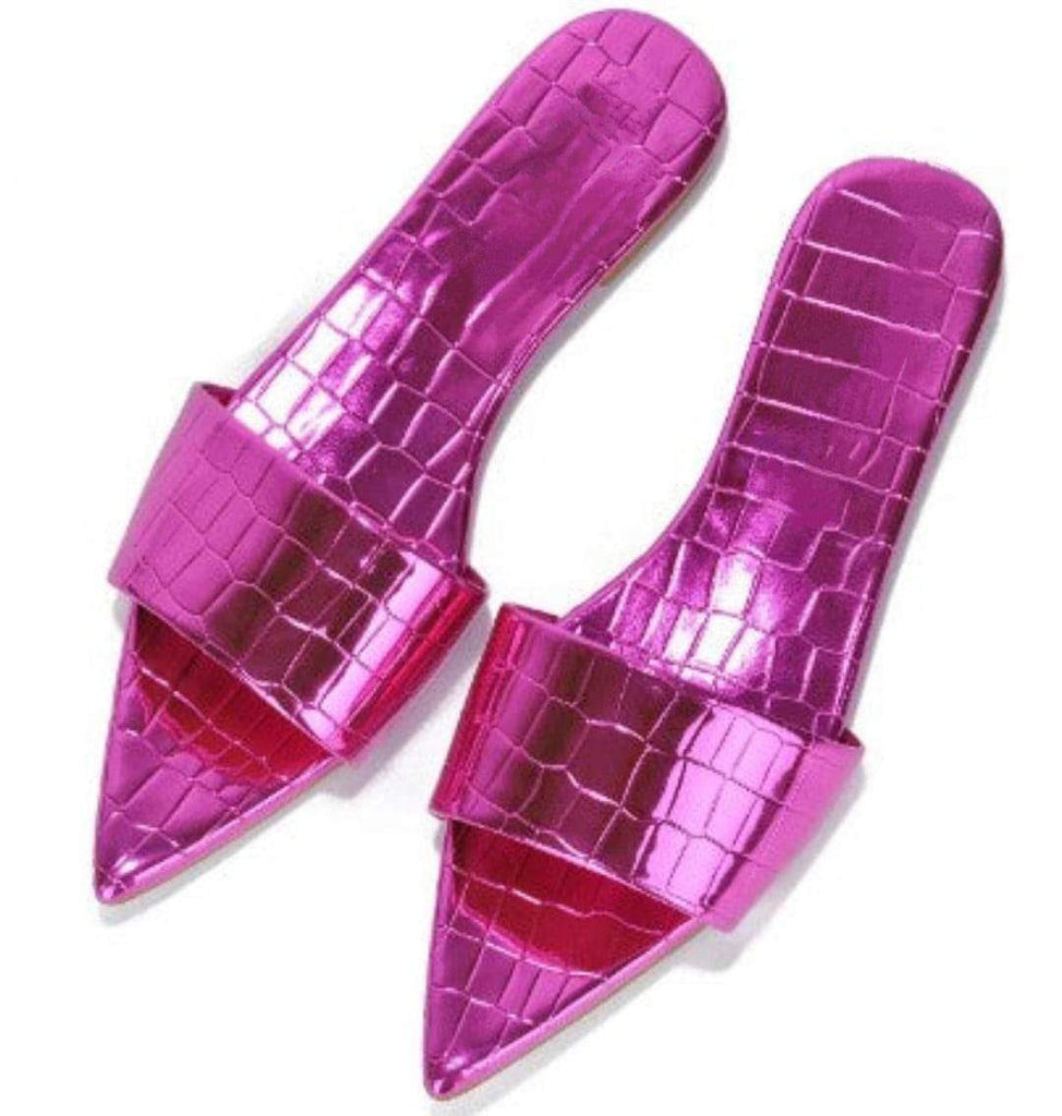 Spring Fling Pointed Toe Flat Sandal - Féline Couture 