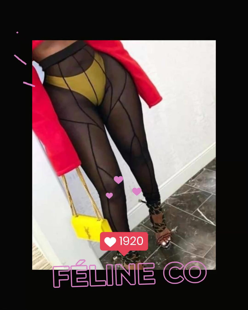 Meshin Around High Waist Leggings - Féline Couture 